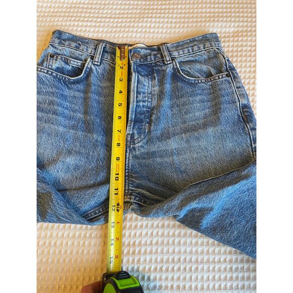 Reformation Cynthia High Rise Straight Cropped Mom Jeans Med Wash Button Fly 26 - Picture 11 of 16